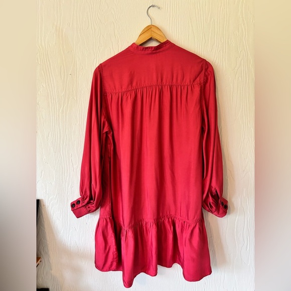 Banana Republic Pink Button Flounce Hem Mini Oversized Loose Fit Tunic Dress - Picture 5 of 16